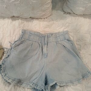 Skies Are Blue High Waist Blue Shorts